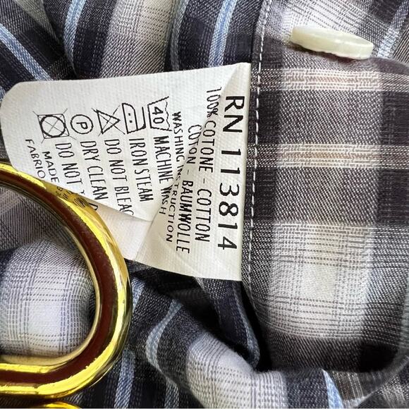Billy Reid Standard Cut Plaid Check Button Down Shirt Size Medium - Picture 13 of 14